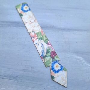 Genuine Leather Bookmark Floral Print Made in Italy Collectible Book Lover